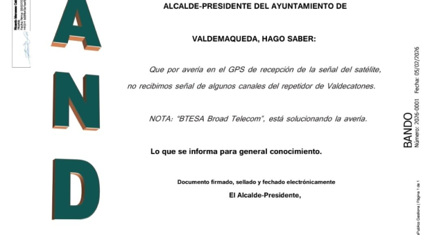 Bando: avería en el GPS de Valdecatones